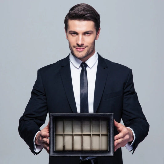 Boîte à Montres en Cuir de Luxe 12-20-24 Emplacements