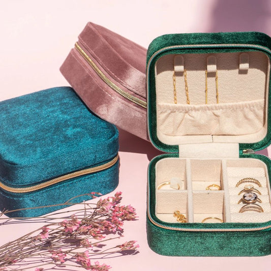Boîte à Bijoux en Velours pour Femme – Organisateur Élégant et Pratique