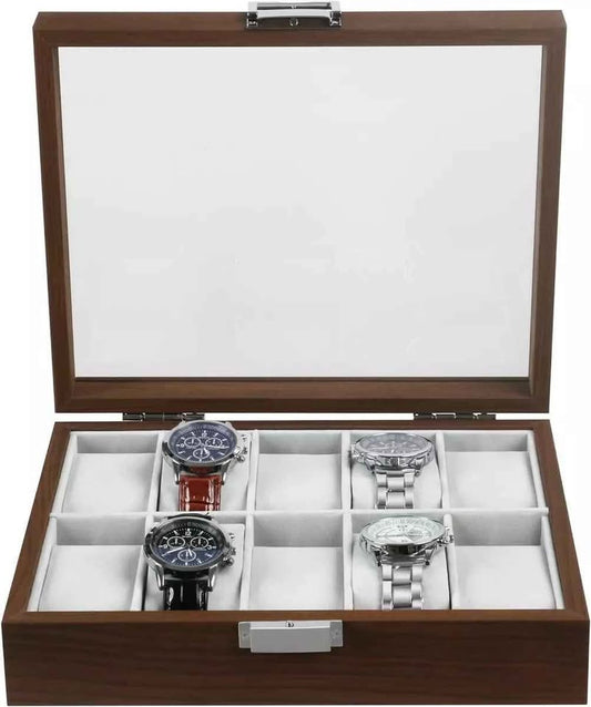 Boîte à Montres en Bois - 10 Emplacements | Élégance au Maroc