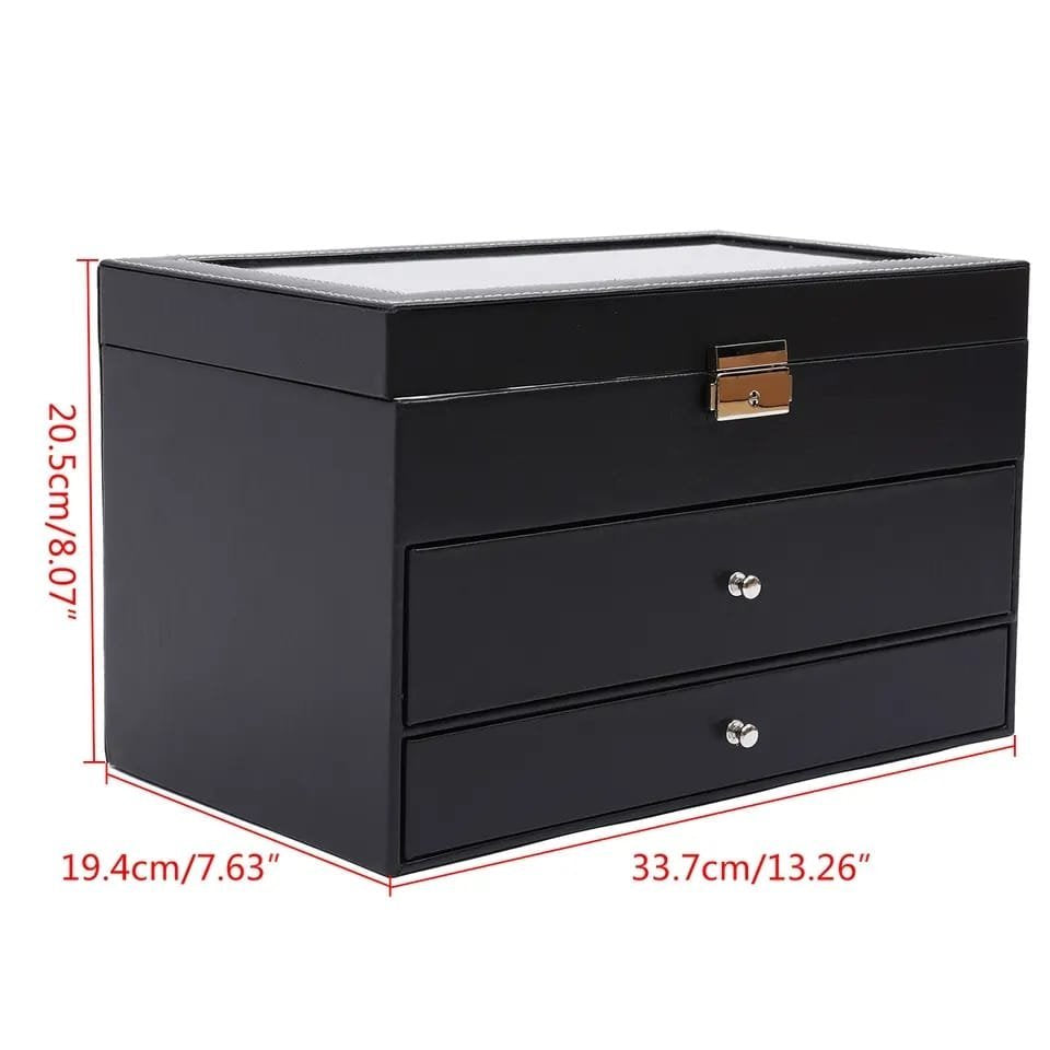 Coffret Montres & Bijoux 3 Niveaux - Luxe et Organisation au Maroc