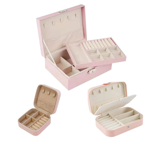 Pack 3 Coffrets à Bijoux en Similicuir – Petit, Moyen & Grand