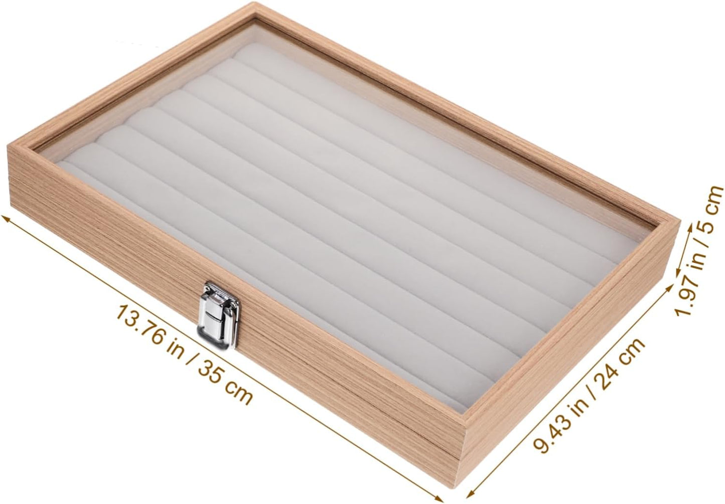 Boîte à Bijoux en Bois avec Verre Transparent – Élégante et Pratique