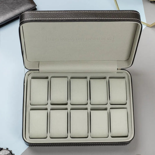 Boîte à Montres en Cuir Étanche - 10 Emplacements Disponible au Maroc