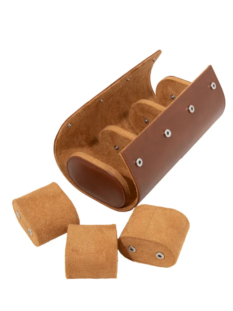Étui de Voyage pour 3 Montres – Design Élégant en Cuir Marron