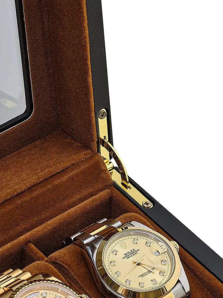 Boite a Montre en Bois Intérieur Daim 12 slots