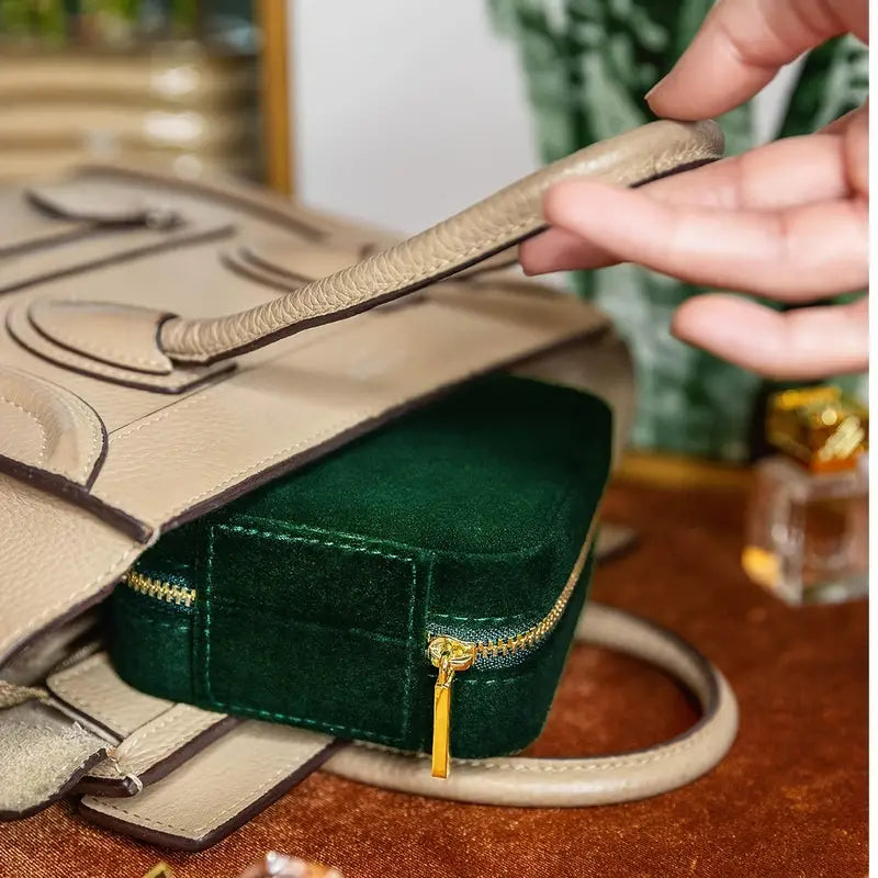 Boîte à Bijoux en Velours pour Femme – Organisateur Élégant et Pratique