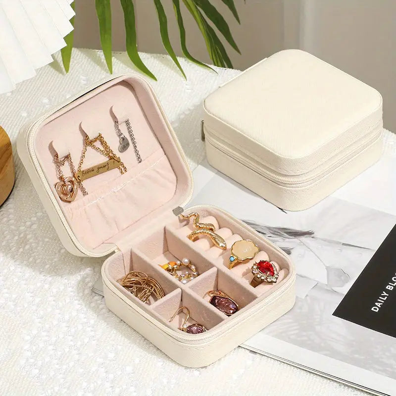 Boîte à Bijoux de Voyage en Cuir – Rangement Élégant et Sécurisé pour Vos Bijoux