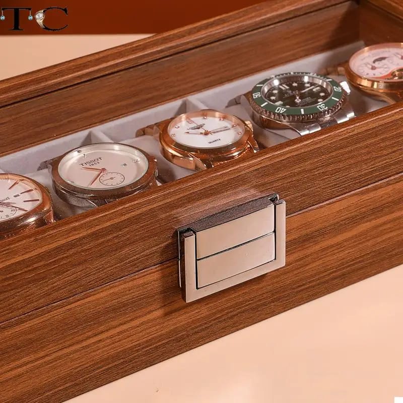 BOÎTE À MONTRES EN BOIS 6 EMPLACEMENTS