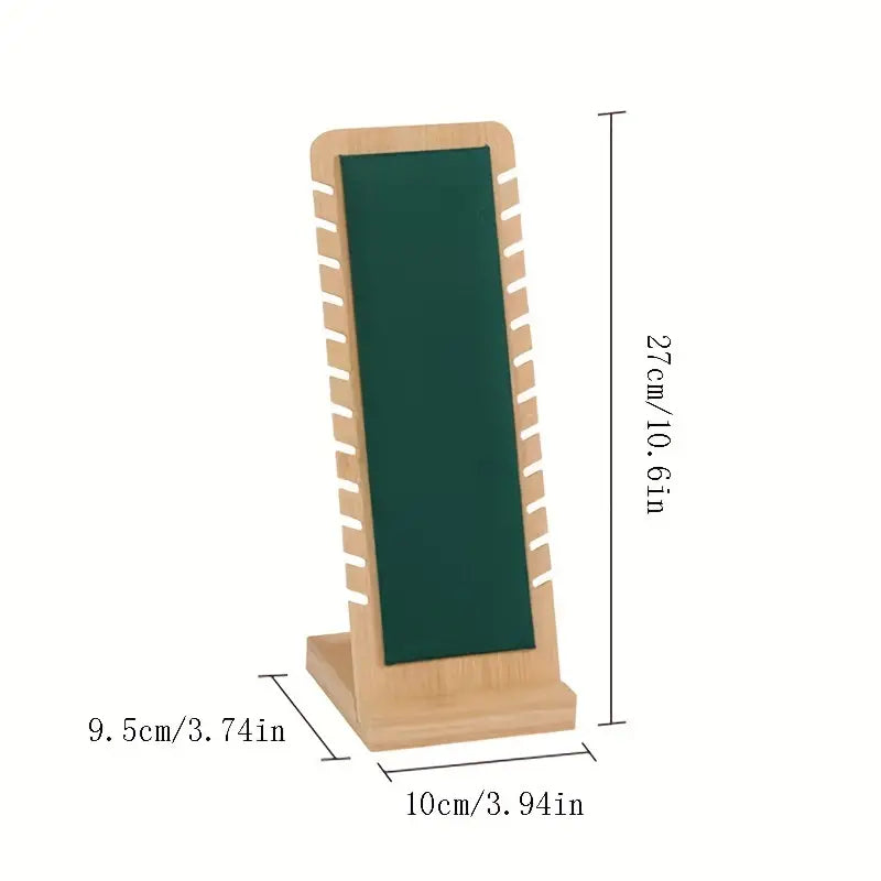 Porte-Collier en Bois Bambou – Organisateur Élégant pour Bijoux, Blanc/Vert