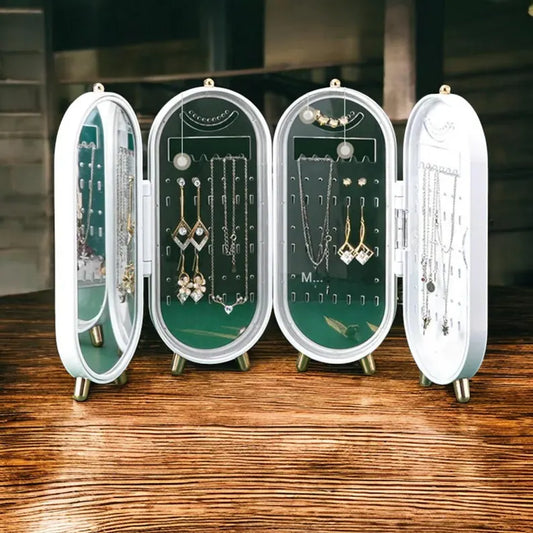 Porte-Bijoux Pliable avec Miroir – Rangement Bijoux Maroc