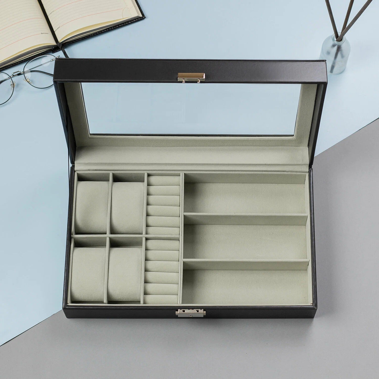 Coffret de Rangement Luxe – Pour Montres, Lunettes et Bijoux
