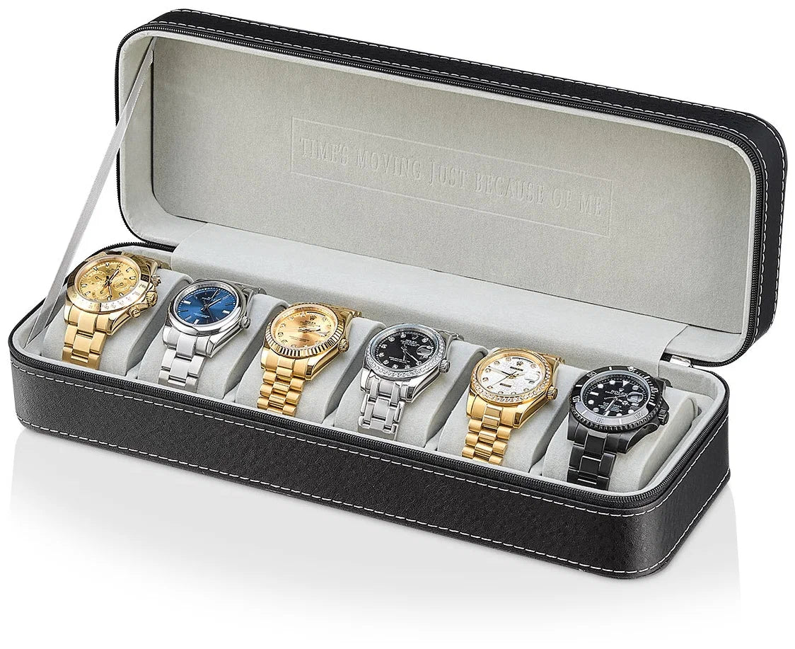 Coffret à Montres 6 Emplacements – Vitrine et Étui de Voyage Maroc