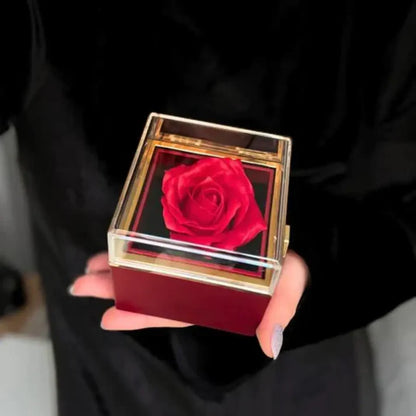 Boîte à Bijoux Rotative rouge – Cadeau Romantique Idéal pour Femme, Mariage & Anniversaires