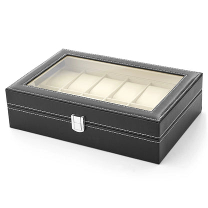 Boîte à Montres en Cuir de Luxe 12-20-24 Emplacements