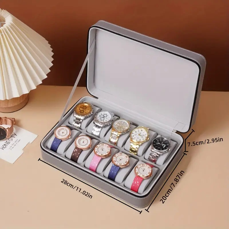 Boîte à Montres en Cuir Étanche - 10 Emplacements Disponible au Maroc