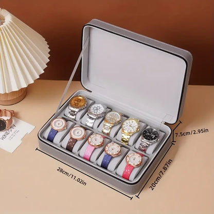 Boîte à Montres en Cuir Étanche - 10 Emplacements Disponible au Maroc