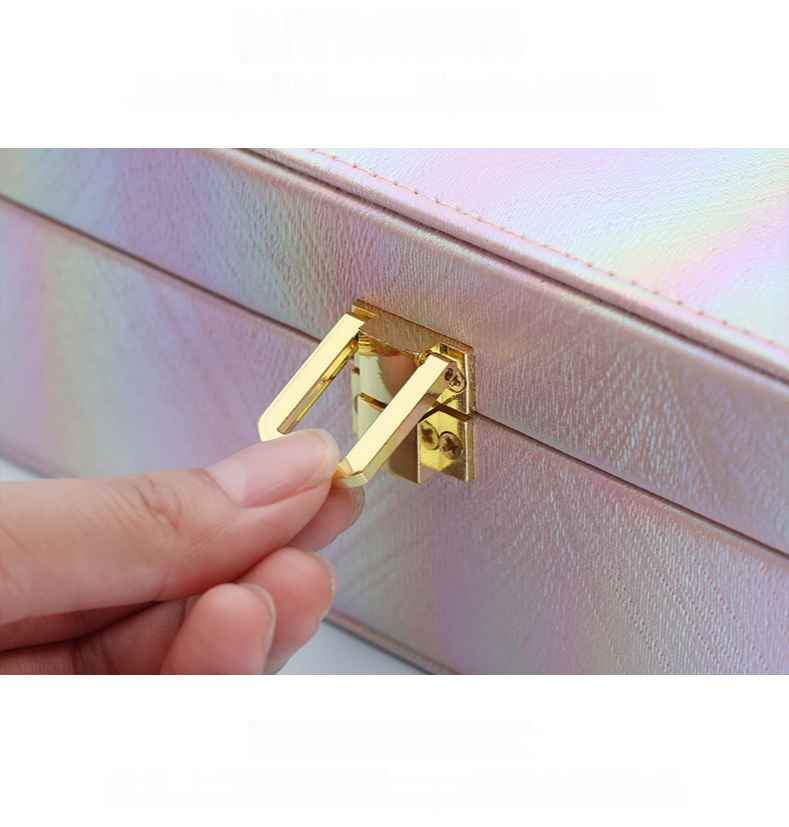 Boîte à bijoux portable en cuir PU Parfaite pour voyage et organisation