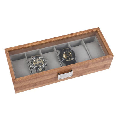 Boîte à Montres en Bois – Rangement Élégant et Protection pour 6 Montres