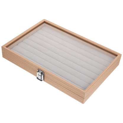 Boîte à Bijoux en Bois avec Verre Transparent – Élégante et Pratique