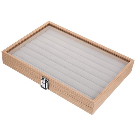 Boîte à Bijoux en Bois avec Verre Transparent – Élégante et Pratique