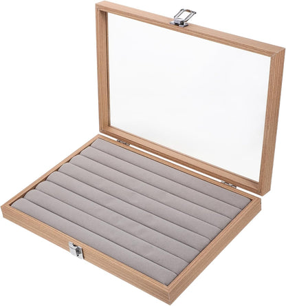 Boîte à Bijoux en Bois avec Verre Transparent – Élégante et Pratique