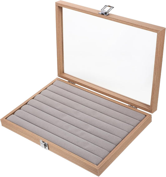 Boîte à Bijoux en Bois avec Verre Transparent – Élégante et Pratique