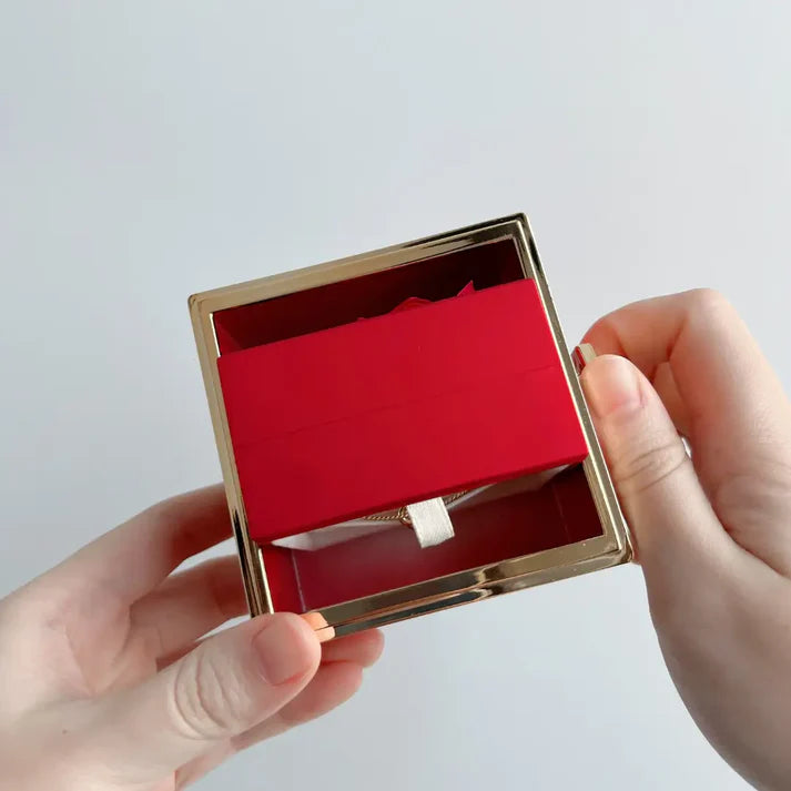 Boîte à Bijoux Rotative rouge – Cadeau Romantique Idéal pour Femme, Mariage & Anniversaires