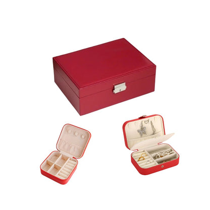Pack 3 Coffrets à Bijoux en Similicuir – Petit, Moyen & Grand