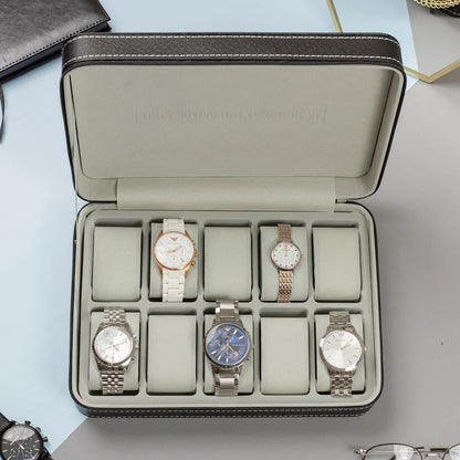 Boîte à Montres en Cuir Étanche - 10 Emplacements Disponible au Maroc