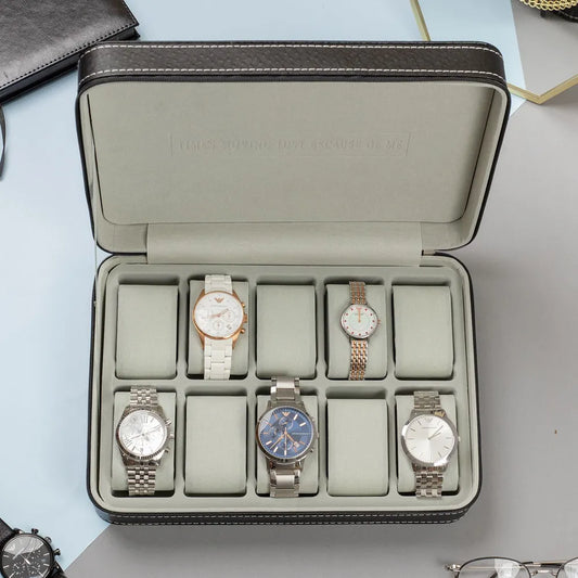 Boîte à Montres en Cuir Étanche - 10 Emplacements Disponible au Maroc