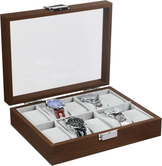 Boîte à Montres en Bois - 10 Emplacements | Élégance au Maroc