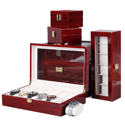 Boîte à Montres en Bois – 24 Emplacements Rangement Sécurisé & Élégance au Maroc