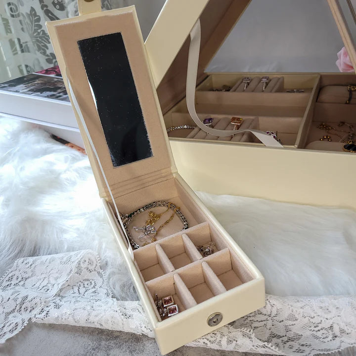 Boîte à Bijoux avec Miroir – Rangement Élégant pour Vos Accessoires