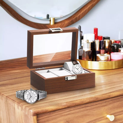Boîte à montres en bois de luxe avec 3 compartiments haut de gamme