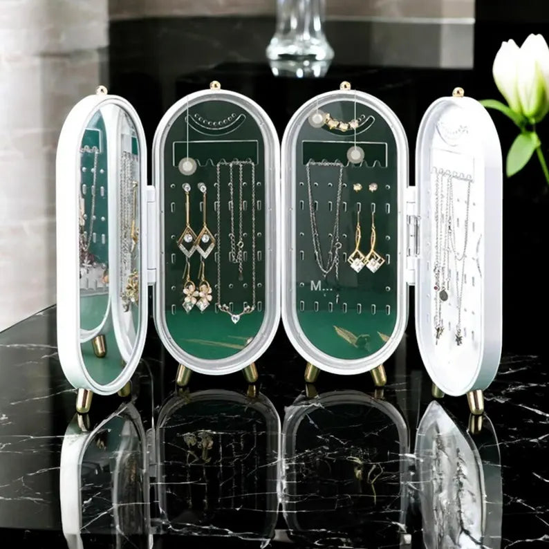 Porte-Bijoux Pliable avec Miroir – Rangement Bijoux Maroc