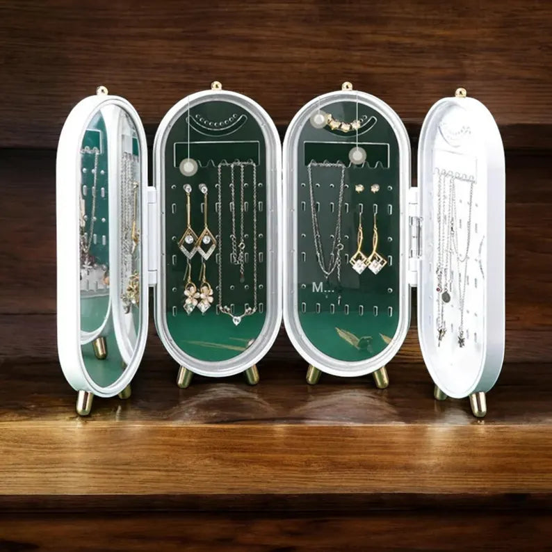 Porte-Bijoux Pliable avec Miroir – Rangement Bijoux Maroc