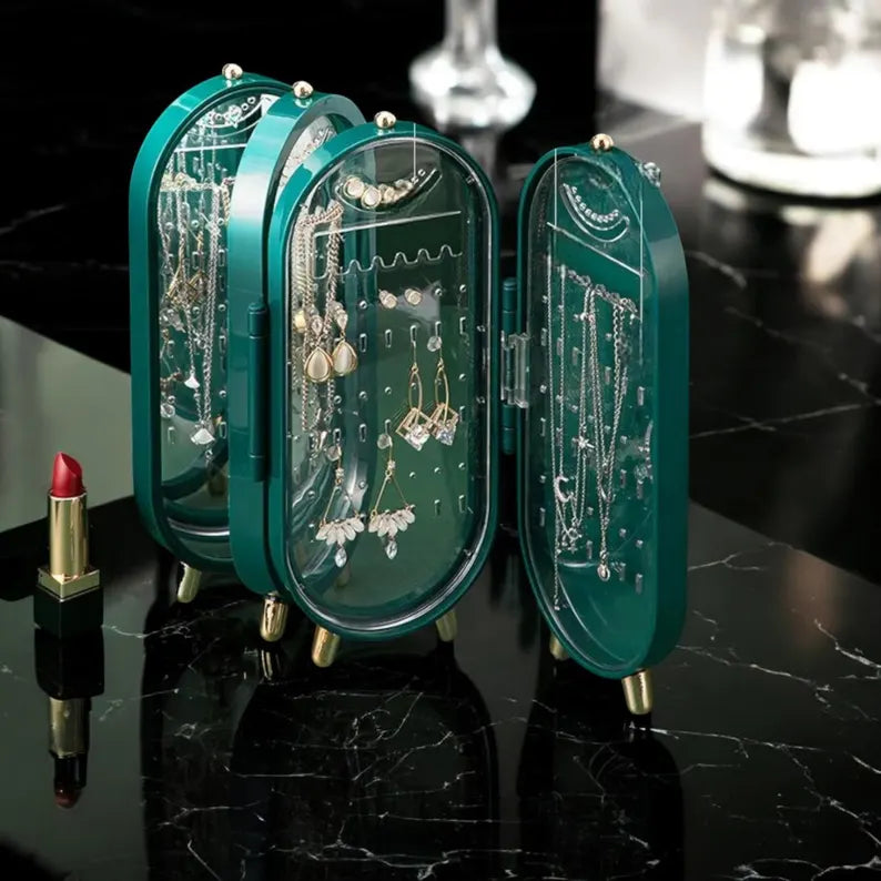 Porte-Bijoux Pliable avec Miroir – Rangement Bijoux Maroc