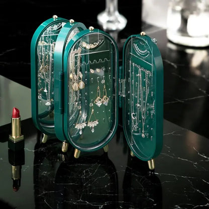 Porte-Bijoux Pliable avec Miroir – Rangement Bijoux Maroc