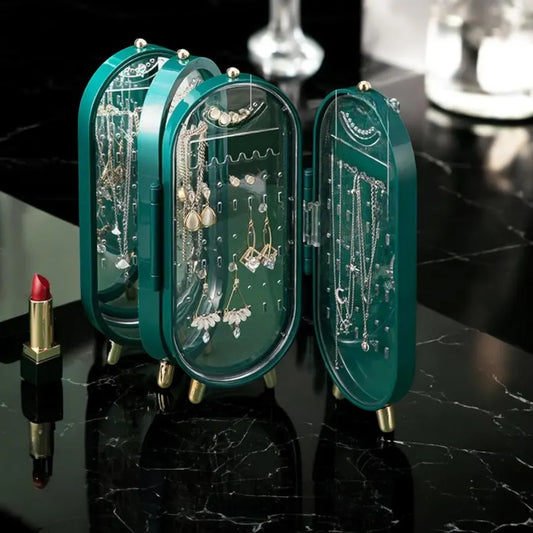 Porte-Bijoux Pliable avec Miroir – Rangement Bijoux Maroc
