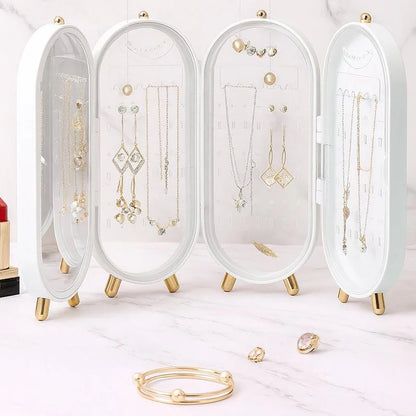 Porte-Bijoux Pliable avec Miroir – Rangement Bijoux Maroc