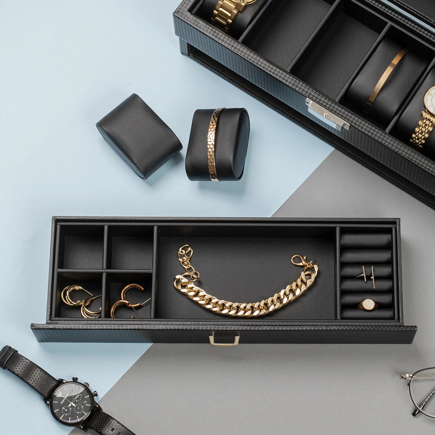 Coffret en Cuir pour Montres & Bijoux – Rangement Élégant au Maroc