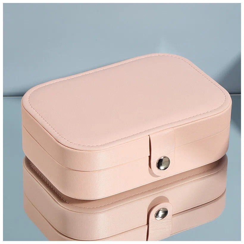 Boîte à bijoux moderne à double couche Organisateur portable en cuir