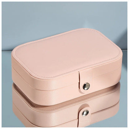 Boîte à bijoux moderne à double couche Organisateur portable en cuir