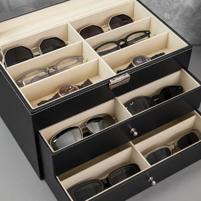 Boîte de Rangement Lunettes - 18 Places | Sécurité & Élégance Maroc