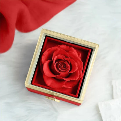 Boîte à Bijoux Rotative rouge – Cadeau Romantique Idéal pour Femme, Mariage & Anniversaires